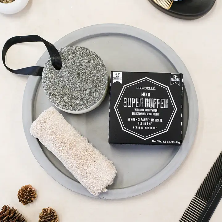 Spongelle Men's Super Buffer w/ Black Scrubber