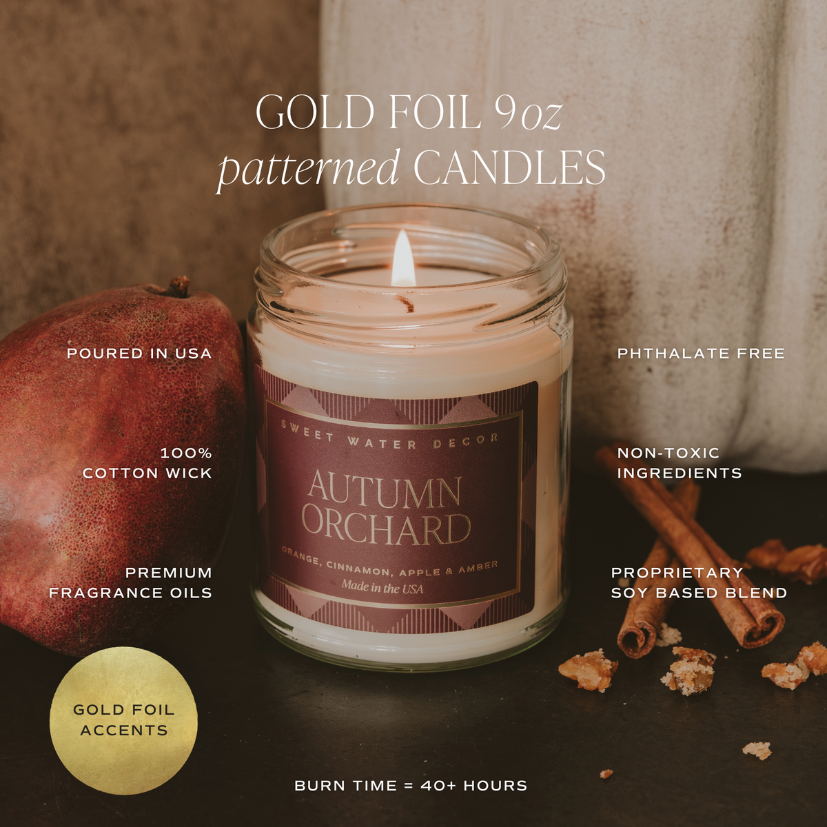 Fall Leaves 9 oz Soy Candle - Fall Decor and Gifts