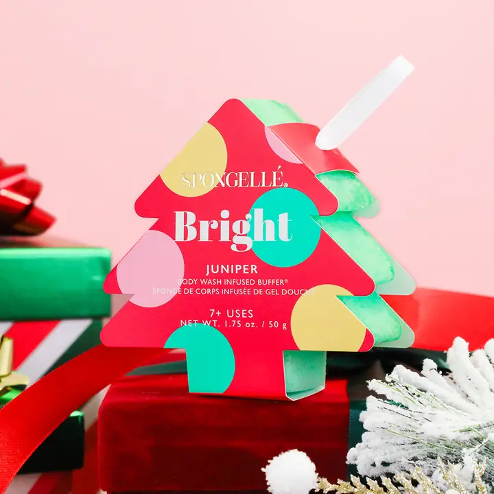 Spongelle | Bright - Juniper | Holiday Tree Body Buffer